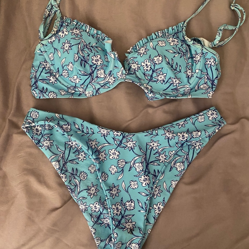 Blue Floral Bikini